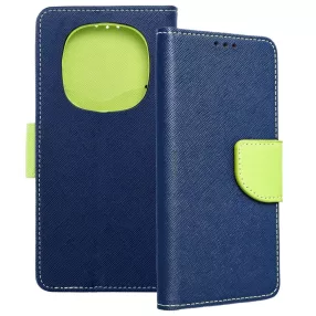   Xiaomi Redmi Note 14 Pro 5G / Redmi Note 14 Pro Plus 5G könyvtok, fliptok, telefon tok, bankkártyatartós, mágneszáras, sötétkék-zöld, Fancy