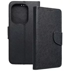   Xiaomi Redmi Note 14 5G könyvtok, fliptok, telefon tok, szilikon keretes, bankkártyatartós, mágneszáras, fekete, Fancy