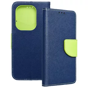   Xiaomi Redmi Note 14 5G könyvtok, fliptok, telefon tok, bankkártyatartós, mágneszáras, sötétkék-zöld, Fancy