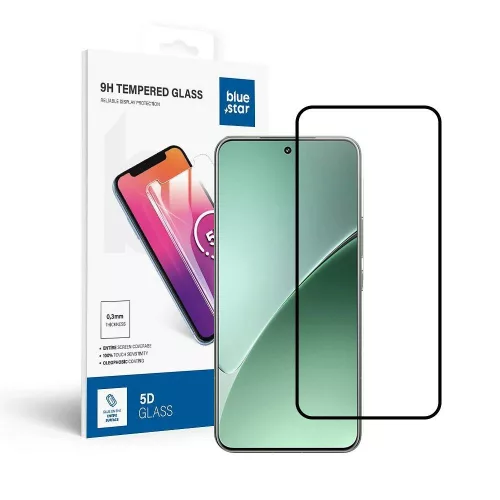 Xiaomi 15 5G üvegfólia, tempered glass, előlapi, 5D, edzett, hajlított, fekete kerettel, Bluestar