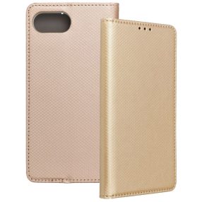   iPhone 16e / 17e könyvtok, fliptok, telefon tok, bankkártyatartós, mágneszáras, arany, Smart Case book