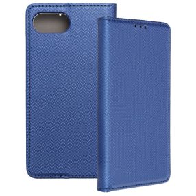   iPhone 16e / 17e könyvtok, fliptok, telefon tok, bankkártyatartós, mágneszáras, sötétkék, Smart Case book