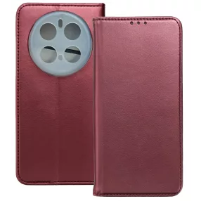   Honor Magic7 Pro 5G könyvtok, fliptok, telefon tok, bankkártyatartós, mágneszáras, bordó, Smart Magneto