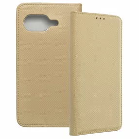   Google Pixel 9a 5G könyvtok, fliptok, telefon tok, bankkártyatartós, mágneszáras, arany, Smart Case book