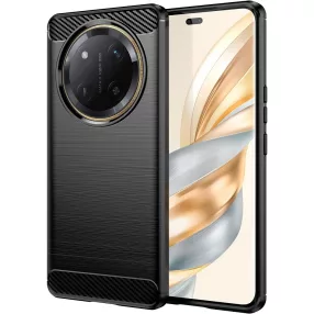   Honor Magic7 Lite 5G szilikon tok, hátlaptok, telefon tok, karbon mintás, fekete, Carbon case
