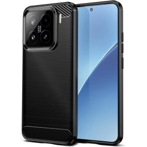   Xiaomi 15 5G szilikon tok, hátlaptok, telefon tok, karbon mintás, fekete, Carbon case