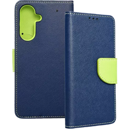 Samsung Galaxy A26 5G könyvtok, fliptok, telefon tok, bankkártyatartós, mágneszáras, sötétkék-zöld, Fancy