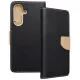 Samsung Galaxy A26 5G könyvtok, fliptok, telefon tok, bankkártyatartós, mágneszáras, fekete-arany, Fancy