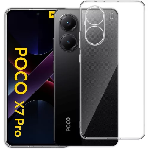 Xiaomi Poco X7 Pro 5G szilikon tok, hátlaptok, telefon tok, kamera védelemmel, átlátszó, 2mm, Clear