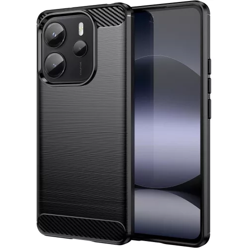 Xiaomi Redmi Note 14 4G szilikon tok, hátlaptok, telefon tok, karbon mintás, fekete, Carbon case