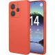 Xiaomi Redmi Note 14 4G szilikon tok, hátlaptok, telefon tok, velúr belsővel, matt, barack színű, Silicone