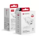 45W PD gyorstöltő hálózati adapter USB-C + USB-A portos telefon töltő, fehér, Forcell VT-36