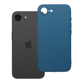   iPhone 16e / 17e szilikon tok, telefon tok, hátlaptok, matt, kék, Matt case