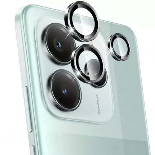 Xiaomi Redmi Note 14 4G üvegfólia, tempered glass, edzett, 3D, kamera védő, lencsevédő, fekete, felhelyezést segítő kerettel