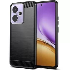   Realme 14x 5G / C75 szilikon tok, hátlaptok, telefon tok, karbon mintás, fekete, Carbon case