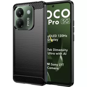   Xiaomi Poco M7 Pro 5G szilikon tok, hátlaptok, telefon tok, karbon mintás, fekete, Carbon case