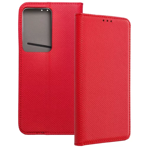 Realme 14x 5G / C75 könyvtok, fliptok, telefon tok, bankkártyatartós, mágneszáras, piros, Smart Case book