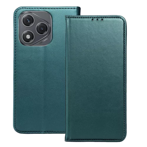 Honor 400 Lite 5G könyvtok, fliptok, telefon tok, bankkártyatartós, mágneszáras, zöld, Smart Magneto