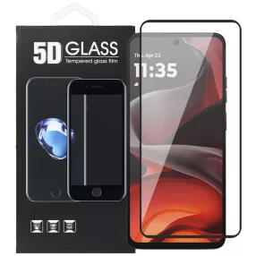   Motorola Moto G56 5G / G05 / G15 / G15 Power / E15 üvegfólia, tempered glass, előlapi, 5D, edzett, hajlított, fekete kerettel