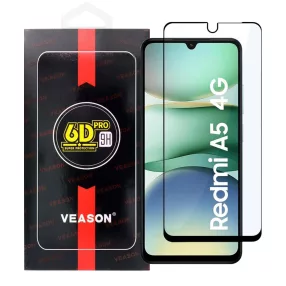   Xiaomi Redmi A5 4G / Poco C71 4G üvegfólia, tempered glass, előlapi, edzett, hajlított, fekete kerettel, Veason 6D Pro