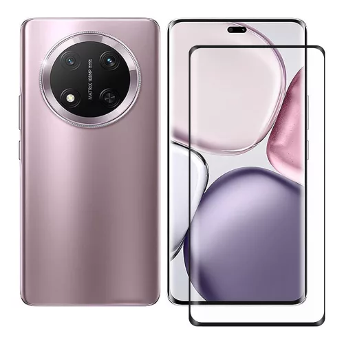 Honor Magic7 Lite 5G üvegfólia, tempered glass, előlapi, 5D, edzett, hajlított, fekete kerettel