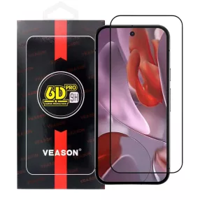   Google Pixel 9a 5G üvegfólia, tempered glass, előlapi, edzett, hajlított, fekete kerettel, Veason 6D Pro