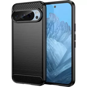   Google Pixel 10 5G / 10 Pro 5G szilikon tok, hátlaptok, telefon tok, karbon mintás, fekete, Carbon case