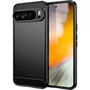   Google Pixel 10 Pro XL 5G szilikon tok, hátlaptok, telefon tok, karbon mintás, fekete, Carbon case