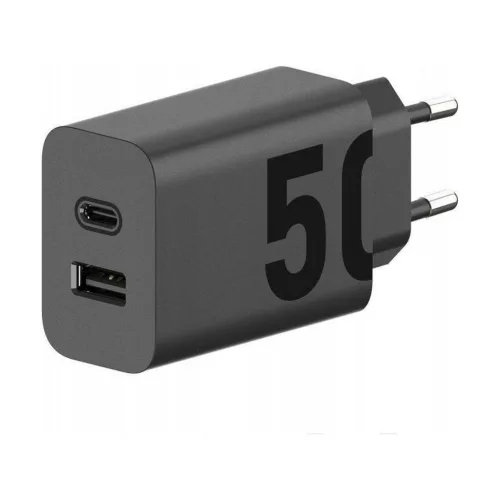 Motorola MC502 50W gyorstöltő hálózati adapter – USB-C + USB-A, PD gyorstöltés, fekete