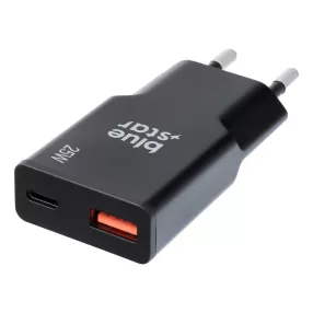   Bluestar Slim GaN hálózati töltőfej 25W USB-C + USB-A – gyorstöltő adapter (Power Delivery, Quick Charge)
