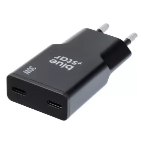   Bluestar Slim GaN hálózati töltőfej 30W 2× USB-C – gyorstöltő adapter (Power Delivery, Quick Charge)