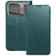 iPhone 17 Pro könyvtok, fliptok, telefon tok, bankkártyatartós, mágneszáras, zöld, Smart Magneto