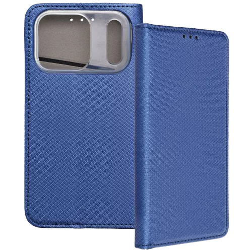 iPhone 17 Pro könyvtok, fliptok, telefon tok, bankkártyatartós, mágneszáras, sötétkék, Smart Case book