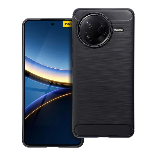 Xiaomi Poco F7 Ultra 5G szilikon tok, hátlaptok, telefon tok, karbon mintás, fekete, Carbon case