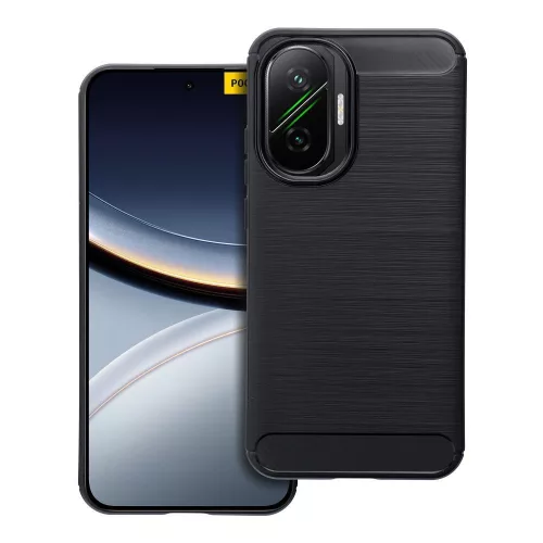 Xiaomi Poco F7 5G szilikon tok, hátlaptok, telefon tok, karbon mintás, fekete, Carbon case