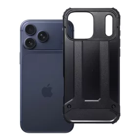   iPhone 18 Pro Max / 17 Pro Max hátlap tok, telefon tok, ütésálló, fekete, Armor