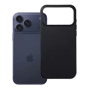   iPhone 18 Pro Max / 17 Pro Max szilikon tok, hátlaptok, telefon tok, velúr belsővel, matt, fekete, Silicone