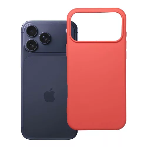 iPhone 18 Pro Max / 17 Pro Max szilikon tok, hátlaptok, telefon tok, velúr belsővel, matt, barack színű, Silicone