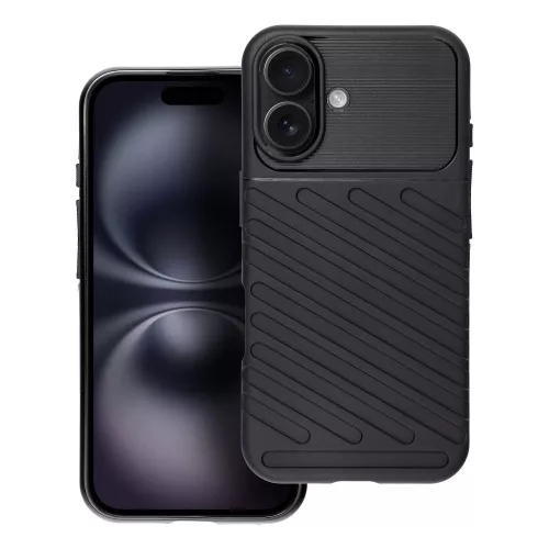 iPhone 17 szilikon tok, hátlap tok, ütésálló, fekete, Thunder
