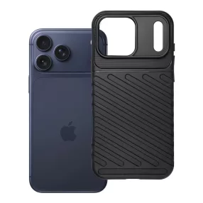   iPhone 18 Pro / 17 Pro szilikon tok, hátlap tok, ütésálló, fekete, Thunder