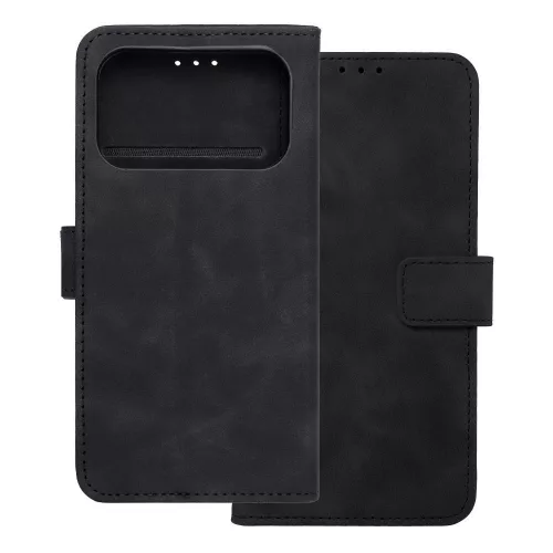 iPhone 17 Pro könyvtok, fliptok, telefon tok, bankkártyatartós, mágneszáras, fekete, Tender Book