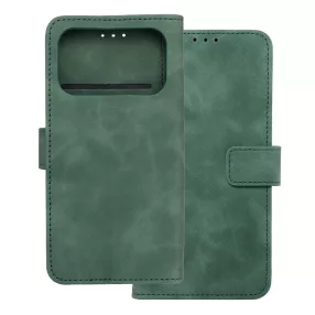   iPhone 17 Pro könyvtok, fliptok, telefon tok, bankkártyatartós, mágneszáras, zöld, Tender Book