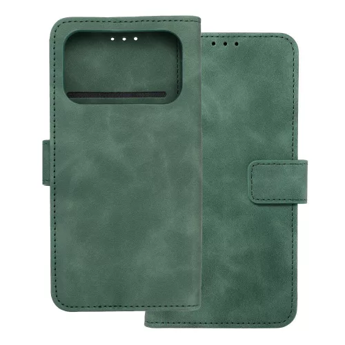 iPhone 17 Pro könyvtok, fliptok, telefon tok, bankkártyatartós, mágneszáras, zöld, Tender Book