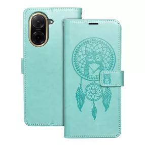   Xiaomi Redmi A5 4G könyvtok, fliptok, telefon tok, mágneszáras, bankkártyatartós, álomfogó mintás, zöld, Forcell Mezzo