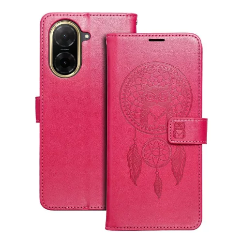 Xiaomi Redmi A5 4G könyvtok, fliptok, telefon tok, mágneszáras, bankkártyatartós, álomfogó mintás, magenta, Forcell Mezzo