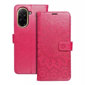   Xiaomi Redmi A5 4G könyvtok, fliptok, telefon tok, mágneszáras, bankkártyatartós, mandala mintás, magenta, Forcell Mezzo