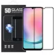 Samsung Galaxy A07 üvegfólia, tempered glass, előlapi, 5D, edzett, hajlított, fekete kerettel