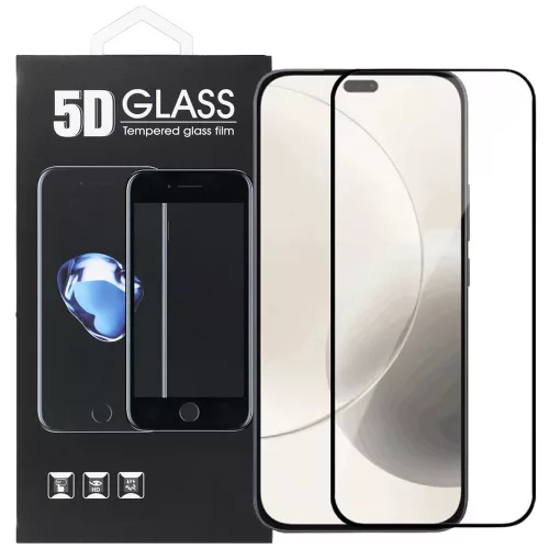 Honor 400 Lite 5G üvegfólia, tempered glass, előlapi, 5D, edzett, hajlított, fekete kerettel