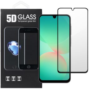   Samsung Galaxy A17 4G / A17 5G üvegfólia, tempered glass, előlapi, 5D, edzett, hajlított, fekete kerettel