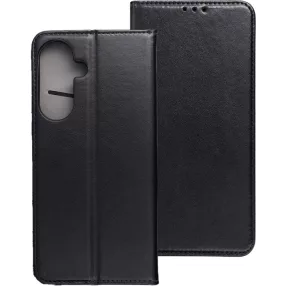   Samsung Galaxy A17 4G / A17 5G könyvtok, fliptok, telefon tok, bankkártyatartós, mágneszáras, fekete, Smart Magneto